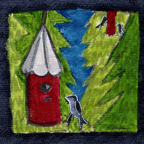Fancy Red Birdfeeders