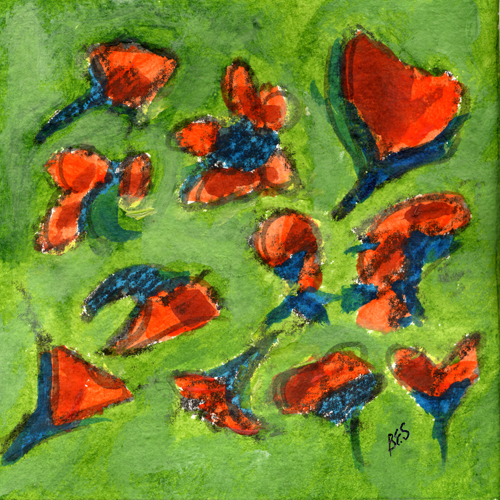 Bright Orange Poppies